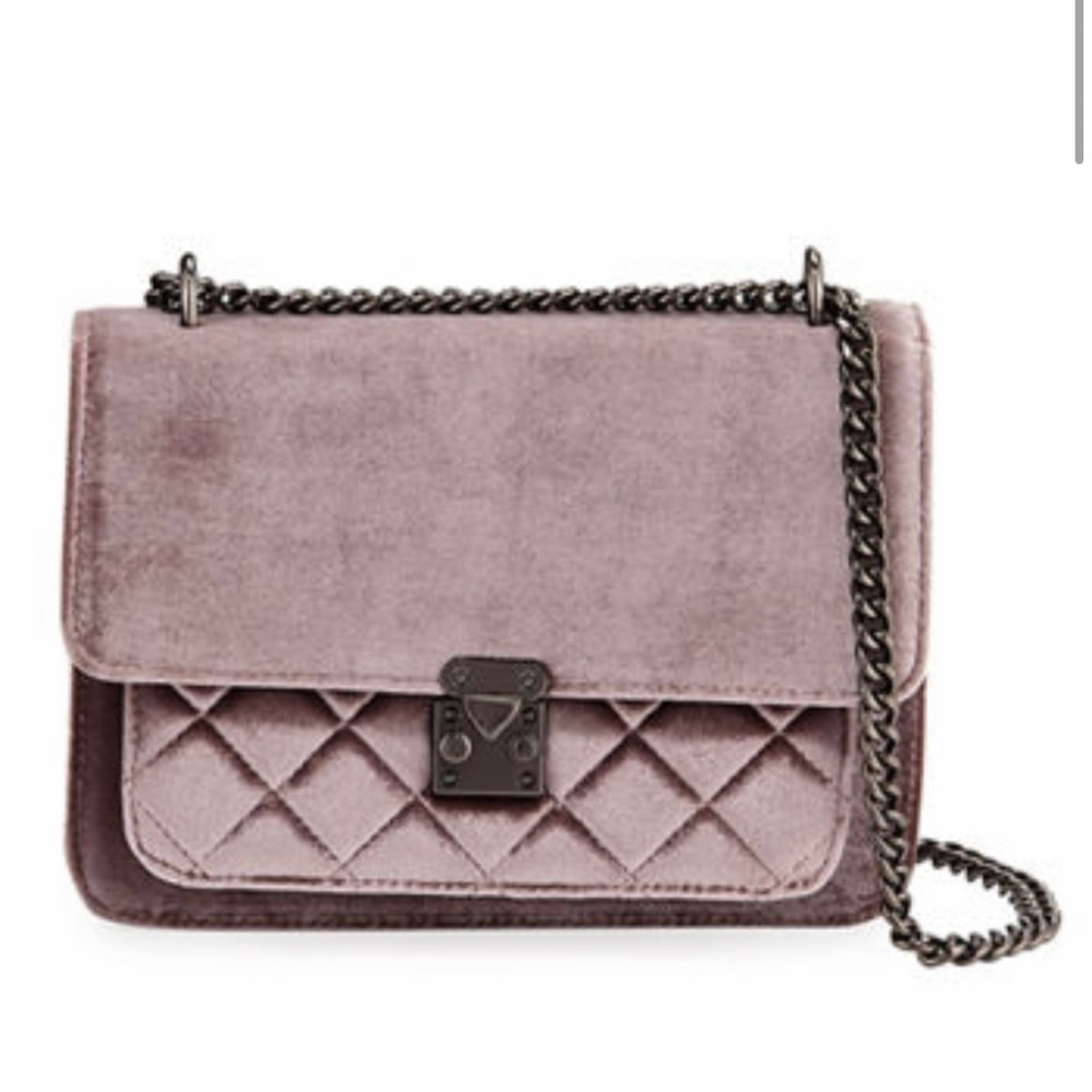 KC Jagger Quilted Velvet Bag in Silver Lilac Called Taupe from Neiman Marcus